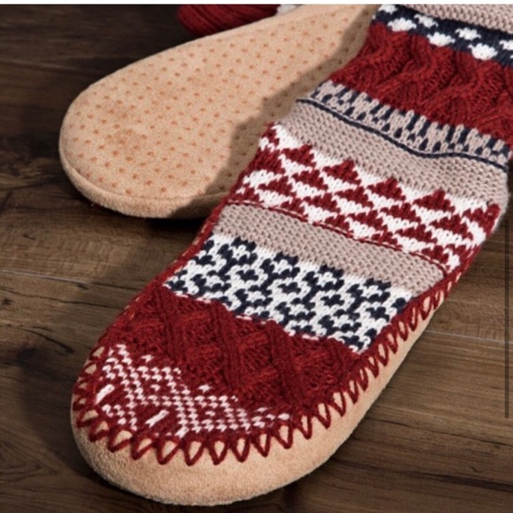 Women’s warm knitted slipper socks comfy cozy stay home weekend slippers - Picture 3 of 5